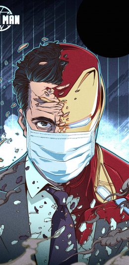 [2436x1125]插画 漫威 绿巨人 疫情 口罩（取自站酷网：插画杨权） 苹果手机动漫壁纸图片