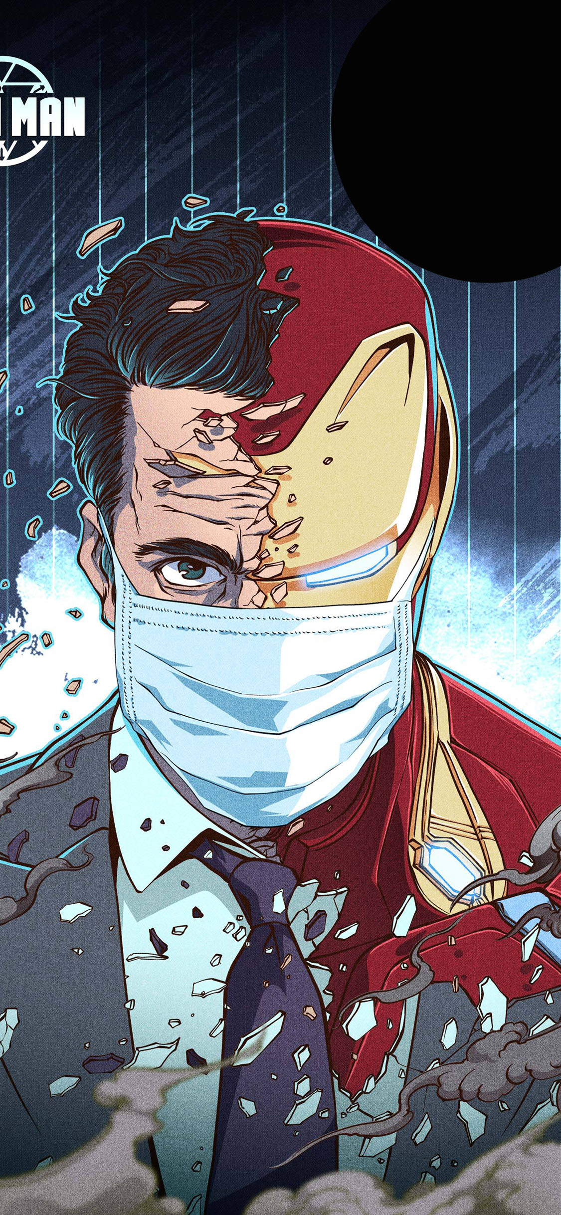 [2436×1125]插画 漫威 绿巨人 疫情 口罩（取自站酷网：插画杨权） 苹果手机动漫壁纸图片