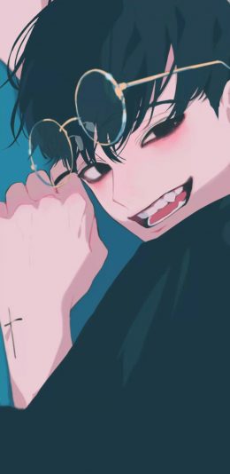 [2436x1125]插画 男孩 笑容 韩国插画师 作品 苹果手机动漫壁纸图片