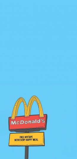 [2436x1125]插画 绘画 连锁 麦当劳 M 苹果手机动漫壁纸图片