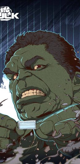 [2436x1125]插画 绿巨人 漫威 疫情 口罩（取自站酷网：插画杨权） 苹果手机动漫壁纸图片