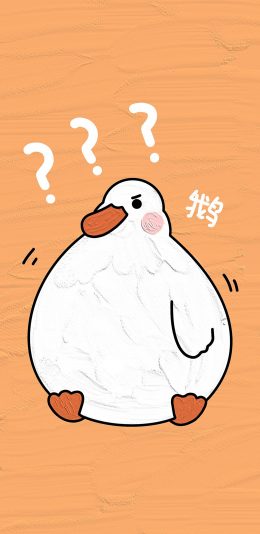 [2436x1125]插画 鹅 肥胖 胖鹅 苹果手机动漫壁纸图片