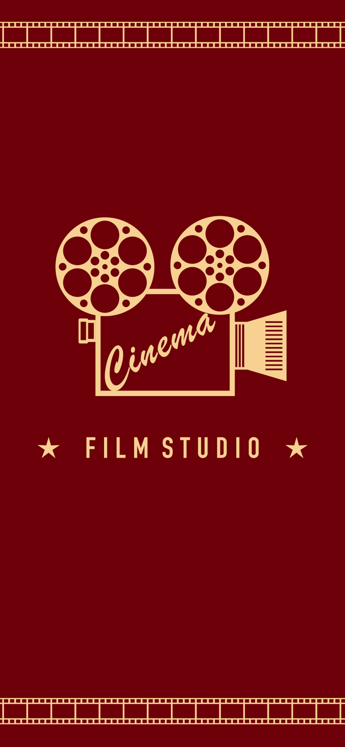 [2436×1125]放映机 复古 cinema 红 苹果手机动漫壁纸图片