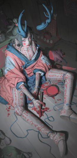 [2436x1125]救赎 日系 插图 恐怖 苹果手机动漫壁纸图片