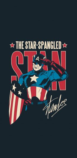 [2436x1125]斯坦·李 Stan Lee 超级英雄 漫威 漫画 欧美 美国队长 苹果手机动漫壁纸图片