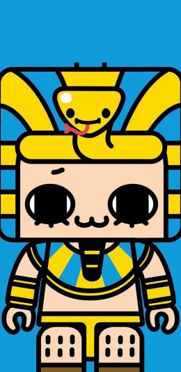 [2436x1125]方小盒 插画 法老盒 苹果手机动漫壁纸图片