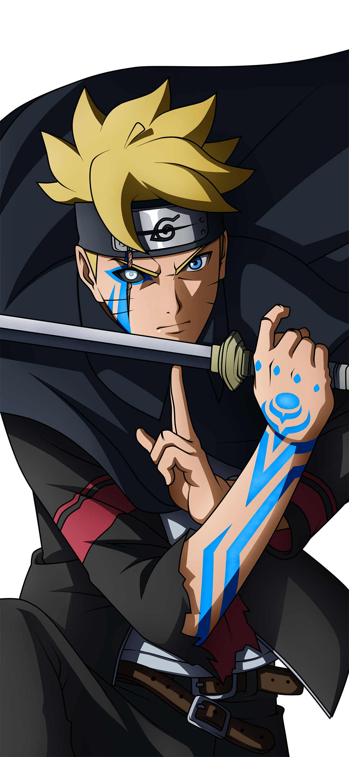 [2436×1125]旋涡博人 火影忍者 漫画 日本 剑 苹果手机动漫壁纸图片