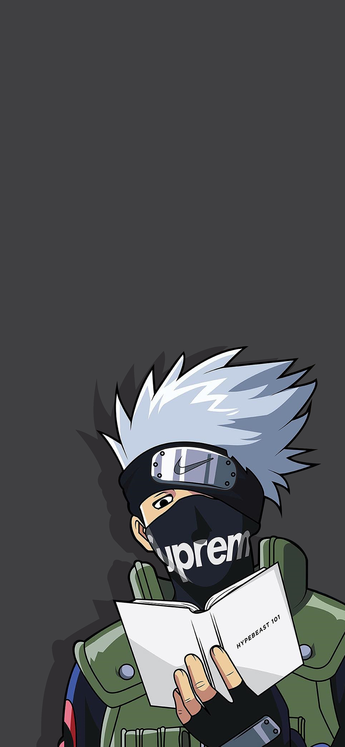 [2436×1125]旗木卡卡西 火影忍者 日本 漫画 阅读 潮牌 苹果手机动漫壁纸图片