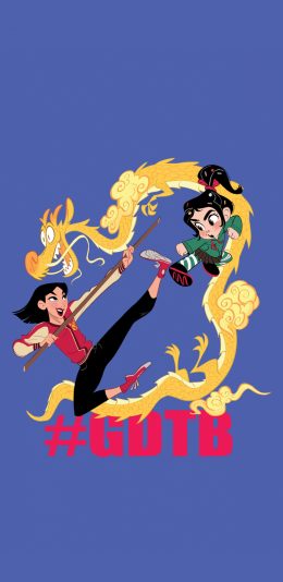 [2436x1125]无敌破坏王 云妮洛普 迪士尼 花木兰 苹果手机动漫壁纸图片