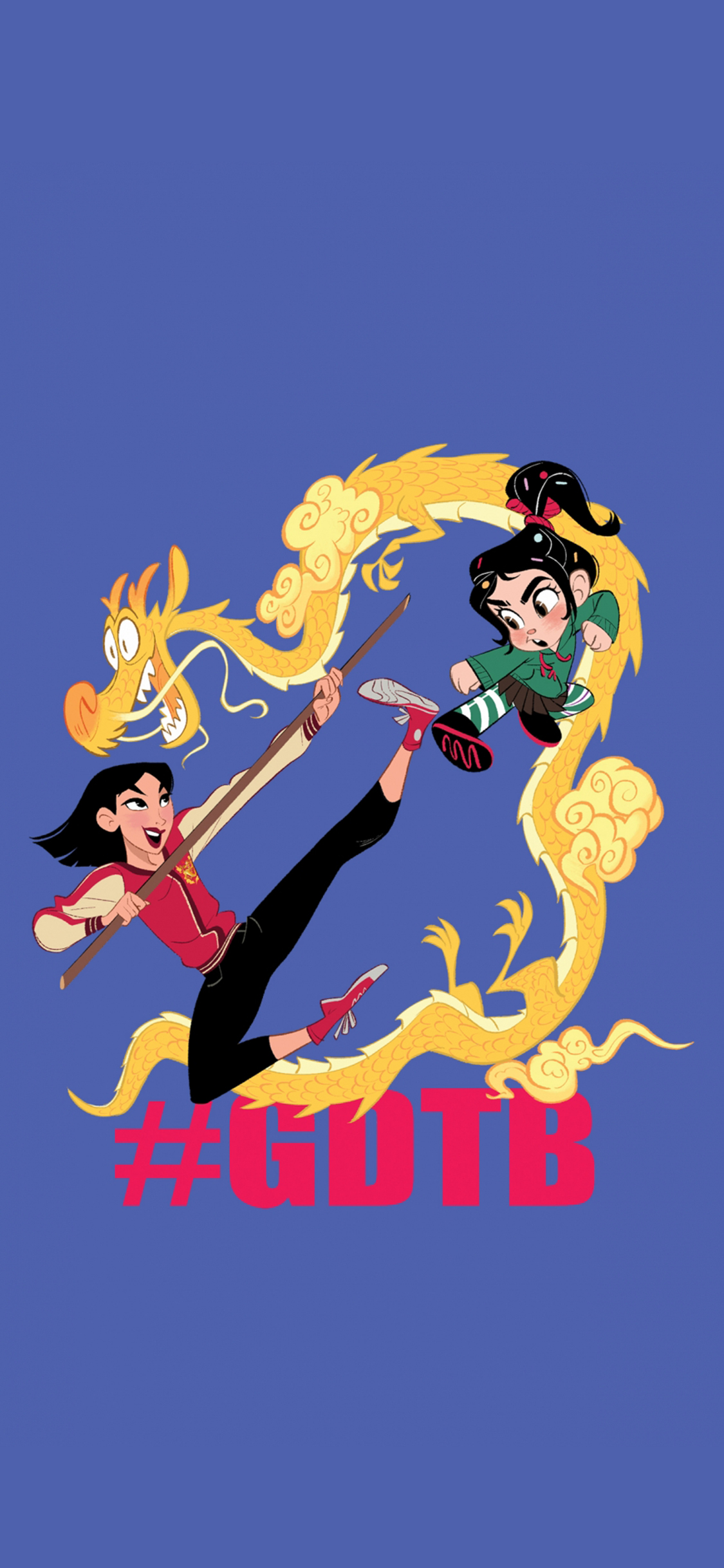 [2436×1125]无敌破坏王 云妮洛普 迪士尼 花木兰 苹果手机动漫壁纸图片