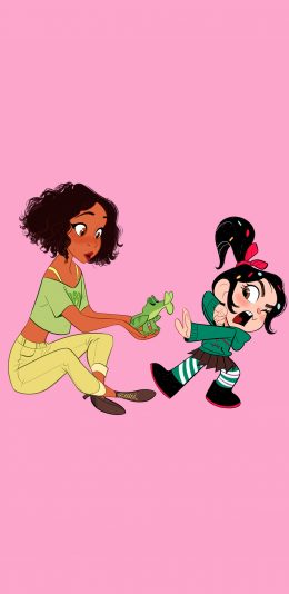 [2436x1125]无敌破坏王 云妮洛普 迪士尼 蒂安娜 苹果手机动漫壁纸图片