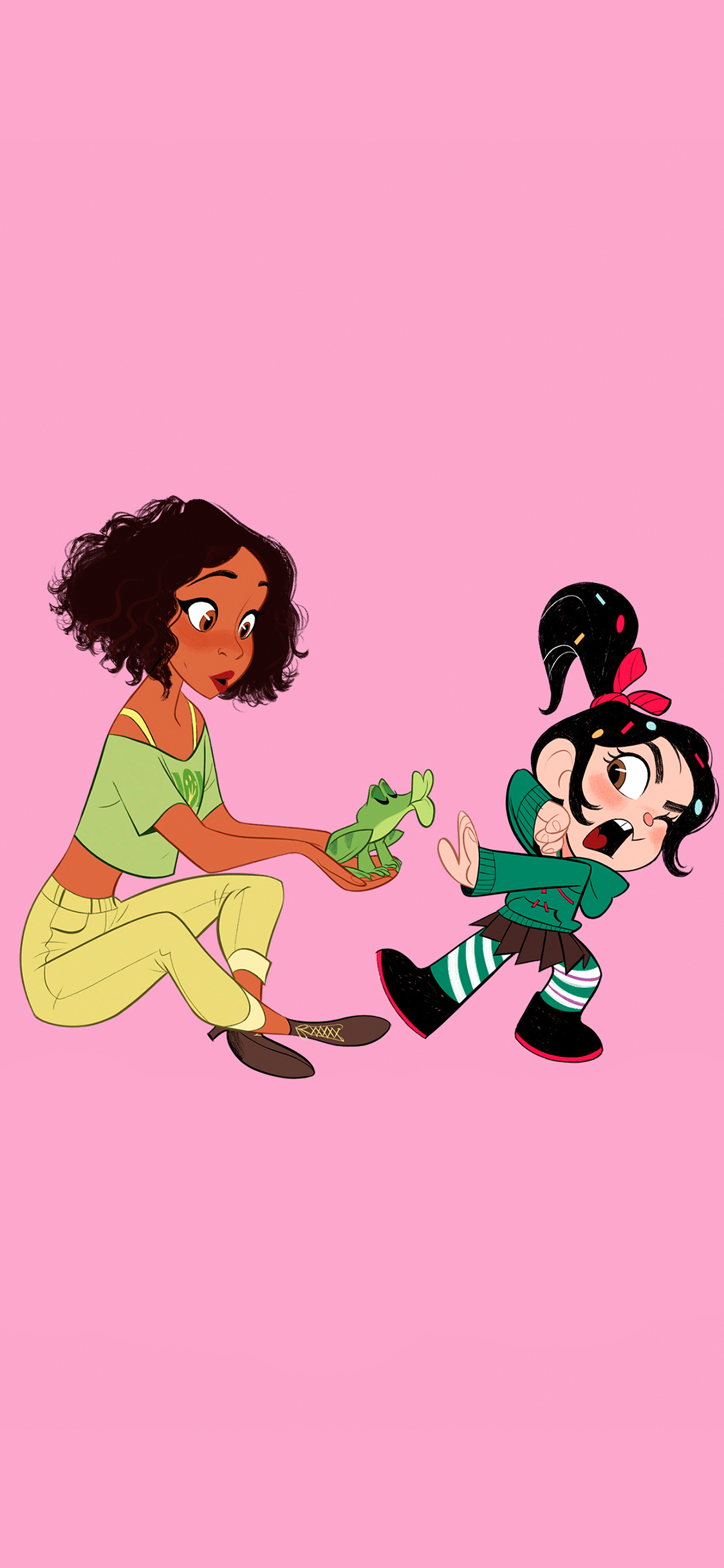 [2436×1125]无敌破坏王 云妮洛普 迪士尼 蒂安娜 苹果手机动漫壁纸图片