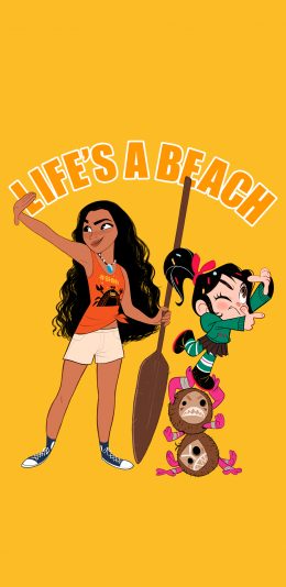 [2436x1125]无敌破坏王 云妮洛普 迪士尼 蒙安娜 苹果手机动漫壁纸图片