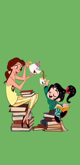 [2436x1125]无敌破坏王 云妮洛普 迪士尼 贝儿 苹果手机动漫壁纸图片