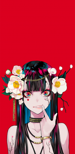 [2436x1125]日式 插图 色彩 艺术 苹果手机动漫壁纸图片