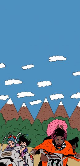 [2436x1125]日本 动漫 七龙珠 悟空 苹果手机动漫壁纸图片