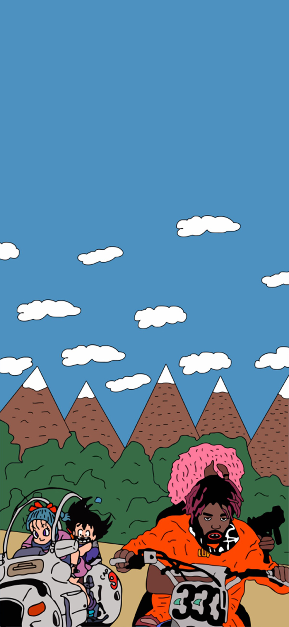 [2436×1125]日本 动漫 七龙珠 悟空 苹果手机动漫壁纸图片