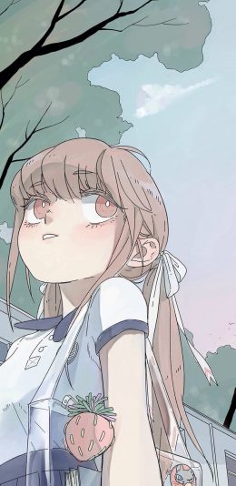 [2436x1125]日本 少女 学生 日系 苹果手机动漫壁纸图片