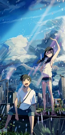 [2436x1125]日漫 《天気の子》 天气之子 天野阳菜 森岛帆高 苹果手机动漫壁纸图片