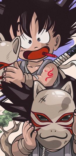 [2436x1125]日漫 七龙珠 孙悟空 苹果手机动漫壁纸图片