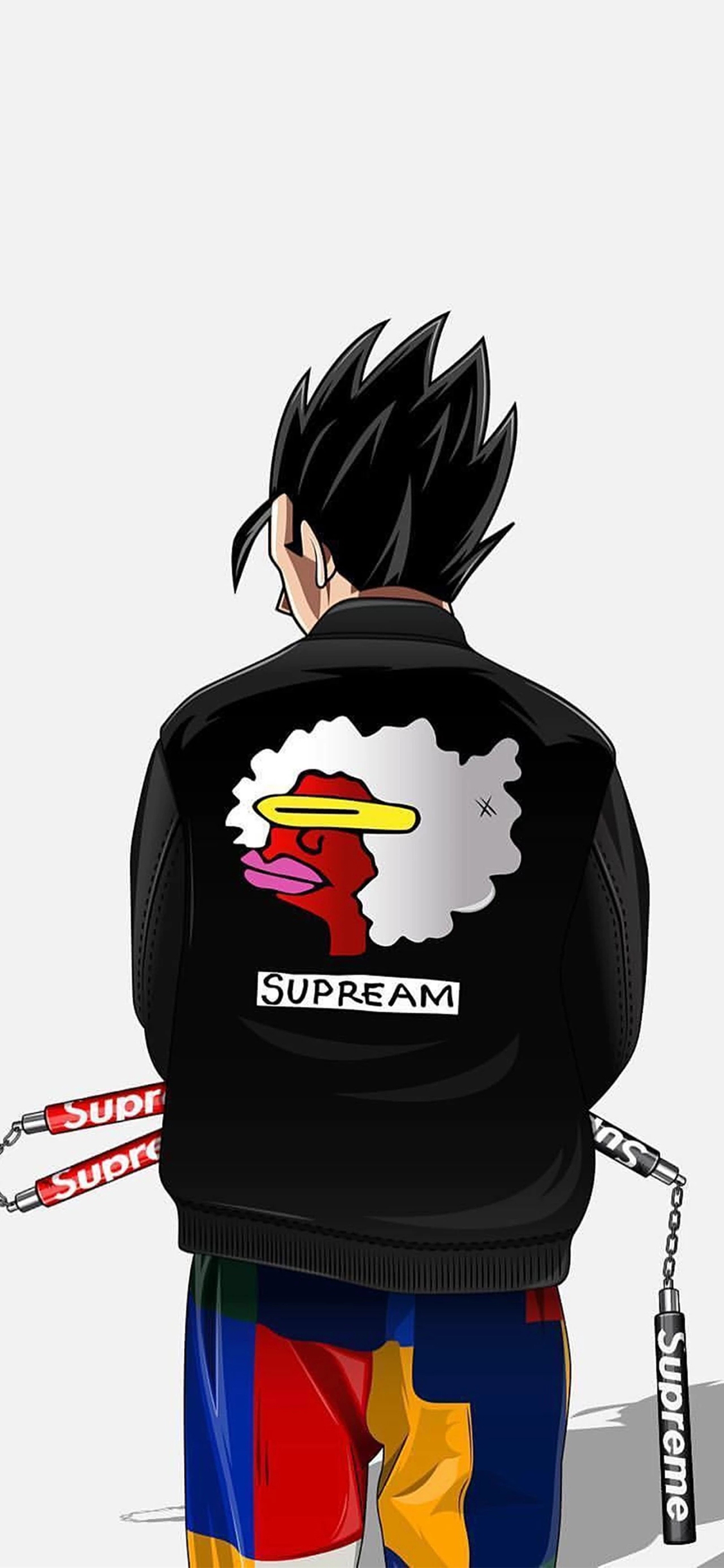 [2436×1125]日漫 七龙珠 悟空 潮图 背影 苹果手机动漫壁纸图片