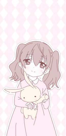 [2436x1125]日漫 二次元 萝莉 粉色 苹果手机动漫壁纸图片