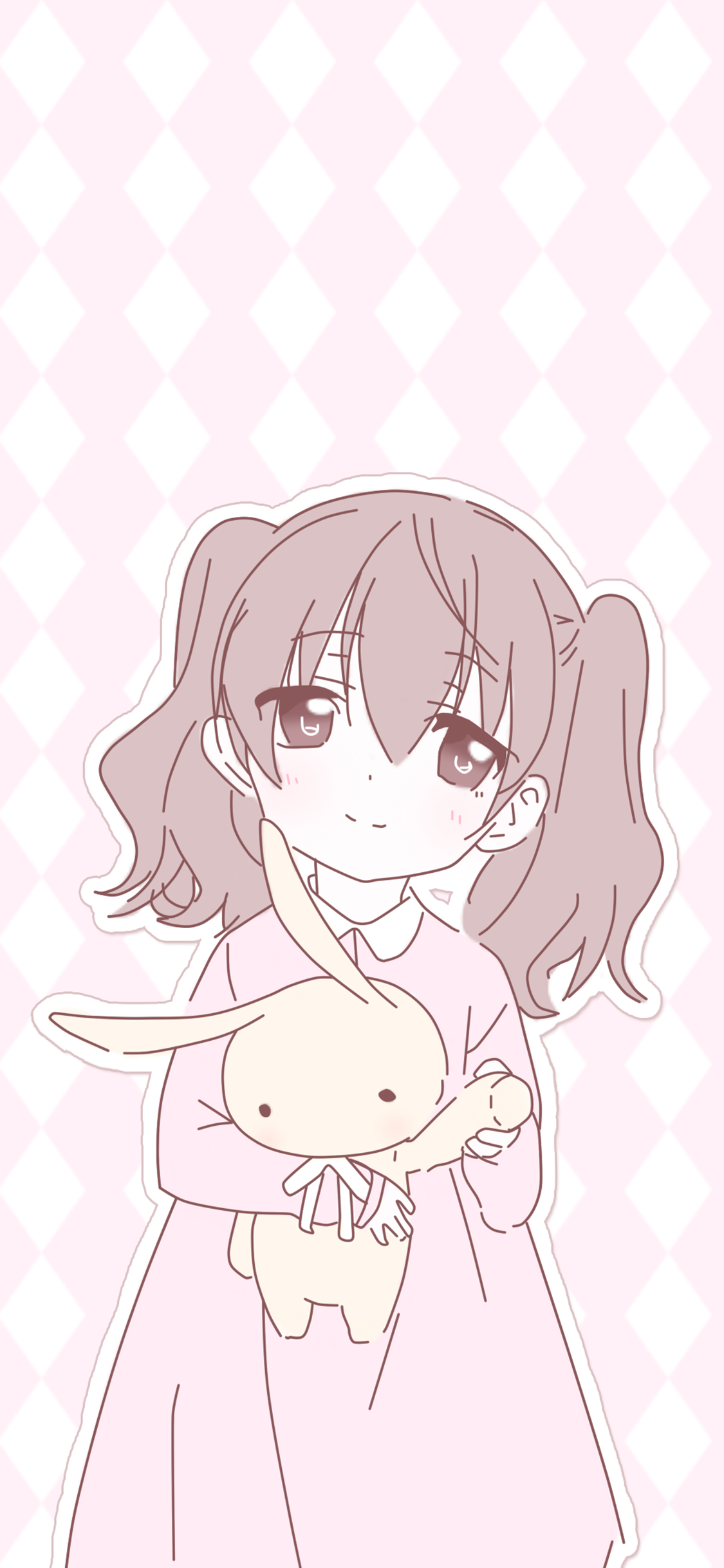 [2436×1125]日漫 二次元 萝莉 粉色 苹果手机动漫壁纸图片