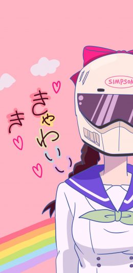 [2436x1125]日漫 动漫少女 爆音少女 机车 苹果手机动漫壁纸图片