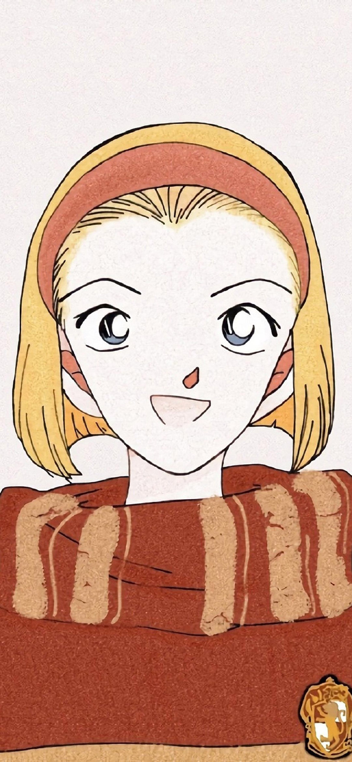 [2436×1125]日漫 名侦探柯南 园子 苹果手机动漫壁纸图片