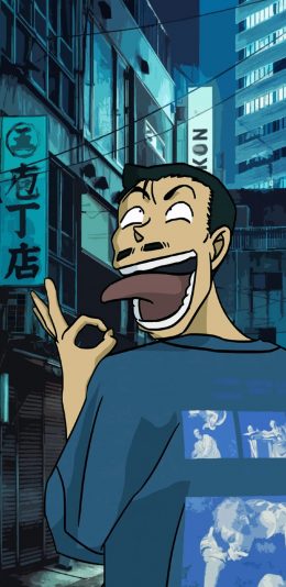 [2436x1125]日漫 名侦探柯南 毛利小五郎 苹果手机动漫壁纸图片