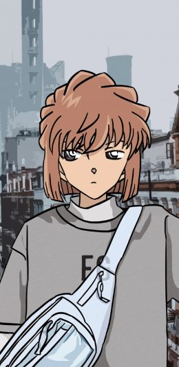 [2436x1125]日漫 名侦探柯南 灰原哀 苹果手机动漫壁纸图片