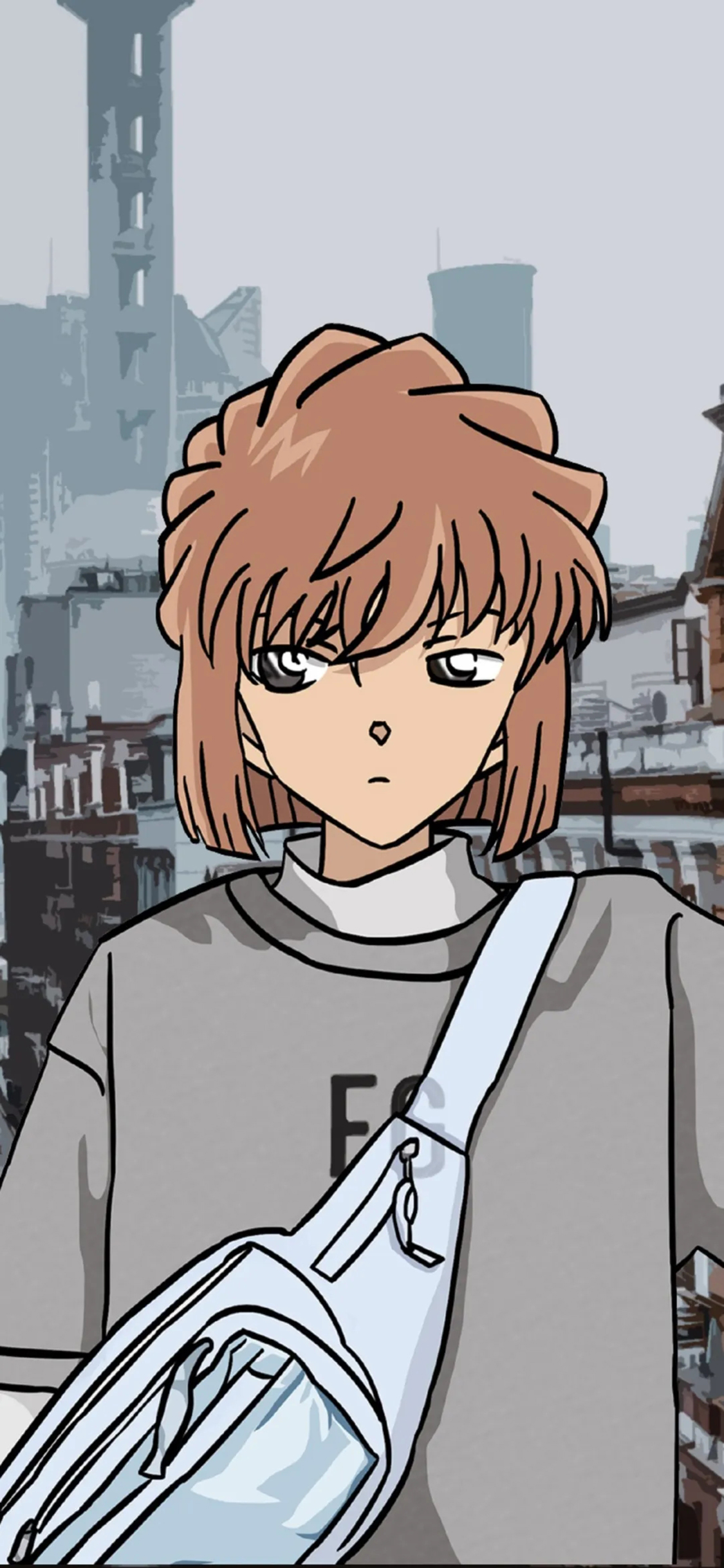 [2436×1125]日漫 名侦探柯南 灰原哀 苹果手机动漫壁纸图片