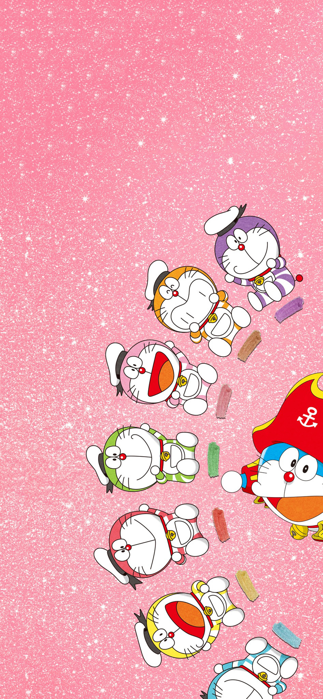 [2436×1125]日漫 哆啦A梦 叮当猫 彩色 苹果手机动漫壁纸图片