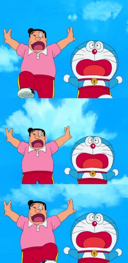 [2436x1125]日漫 哆啦A梦 叮当猫 野比伸助 大雄爸爸 苹果手机动漫壁纸图片