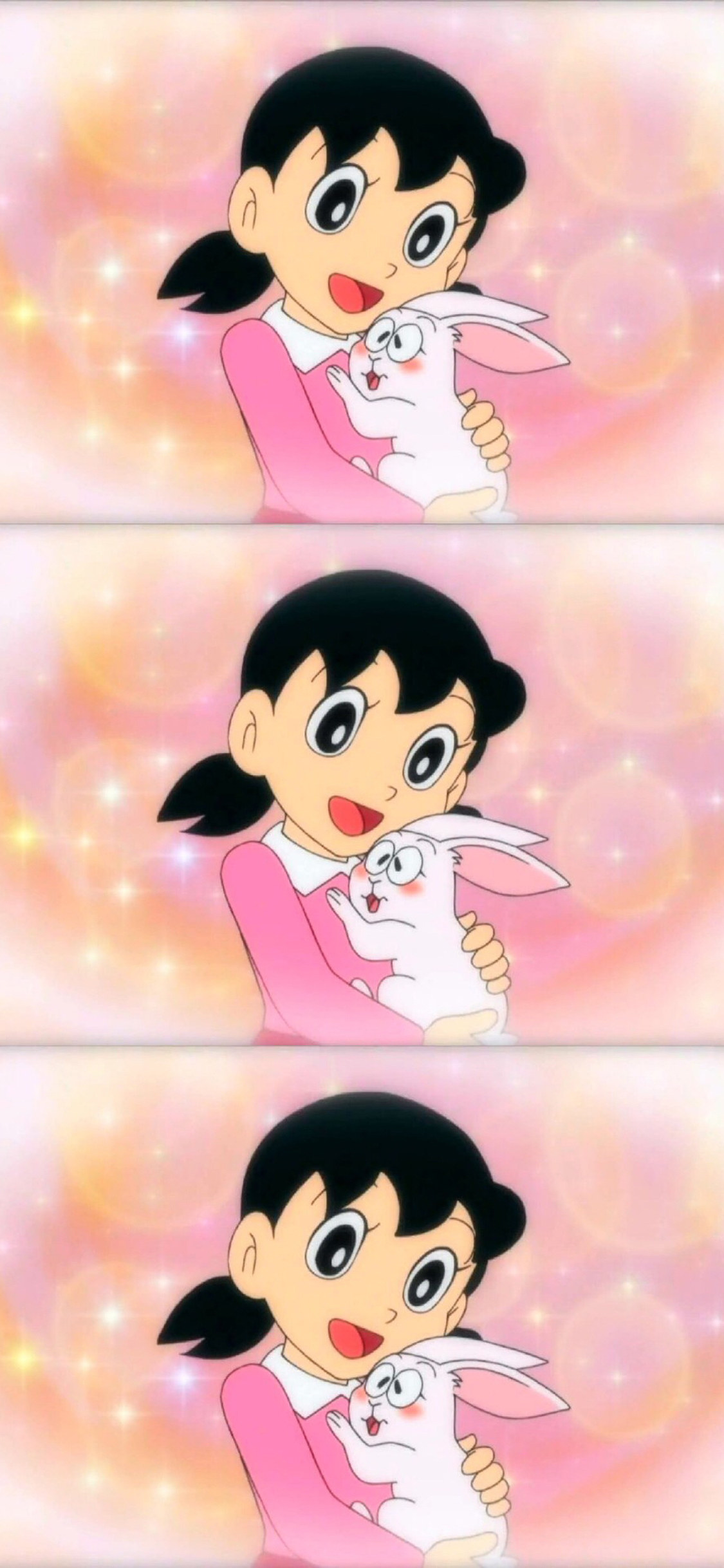 [2436×1125]日漫 哆啦A梦 叮当猫 静香 兔子 苹果手机动漫壁纸图片