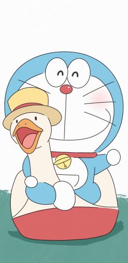 [2436x1125]日漫 哆啦A梦 叮当猫 鸭子 苹果手机动漫壁纸图片
