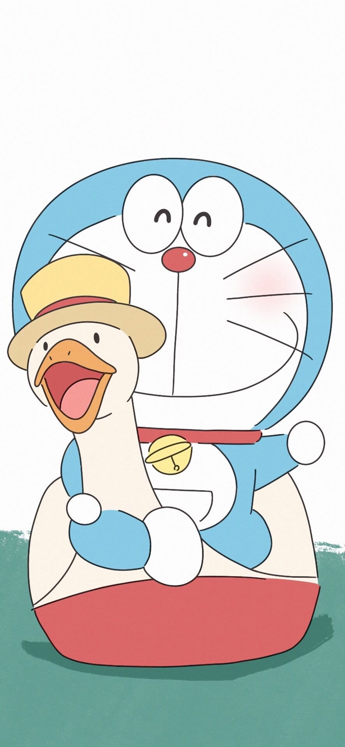 [2436×1125]日漫 哆啦A梦 叮当猫 鸭子 苹果手机动漫壁纸图片