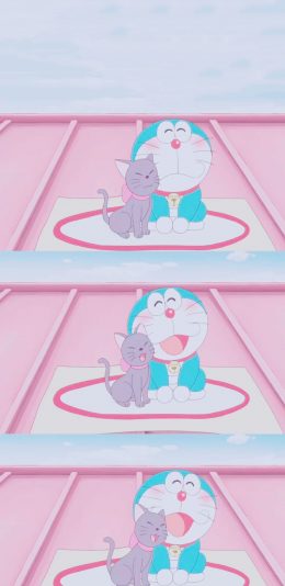 [2436x1125]日漫 哆啦A梦 叮当猫 黑猫 苹果手机动漫壁纸图片