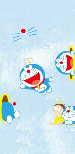 [2436x1125]日漫 哆啦A梦 大雄 竹蜻蜓 苹果手机动漫壁纸图片