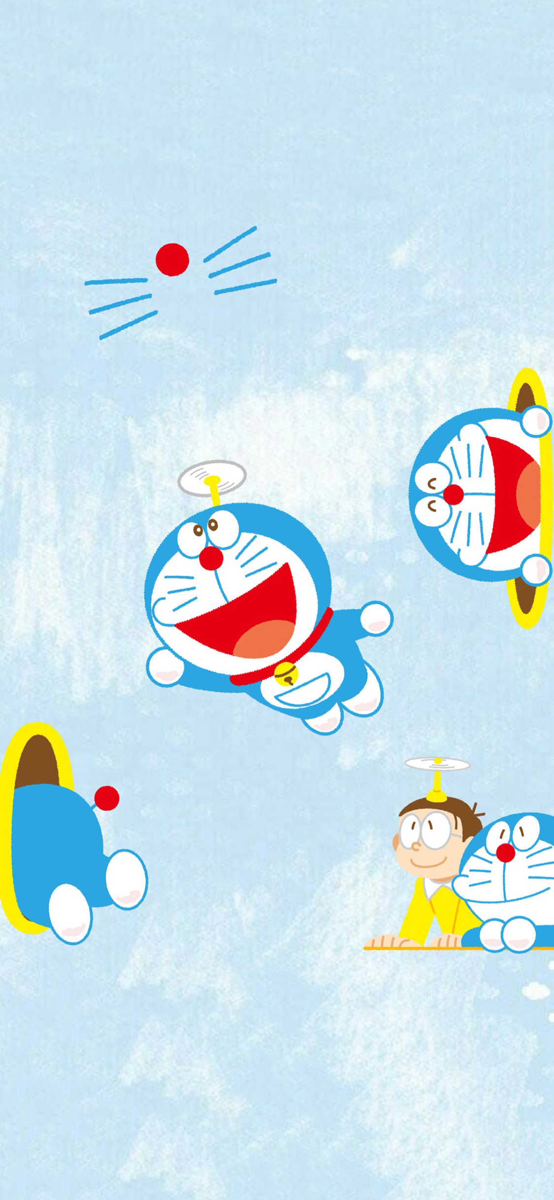 [2436×1125]日漫 哆啦A梦 大雄 竹蜻蜓 苹果手机动漫壁纸图片