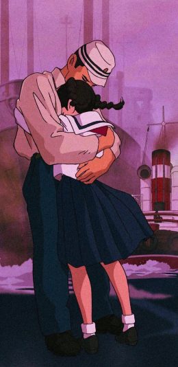 [2436x1125]日漫 场景 拥抱 二次元 苹果手机动漫壁纸图片