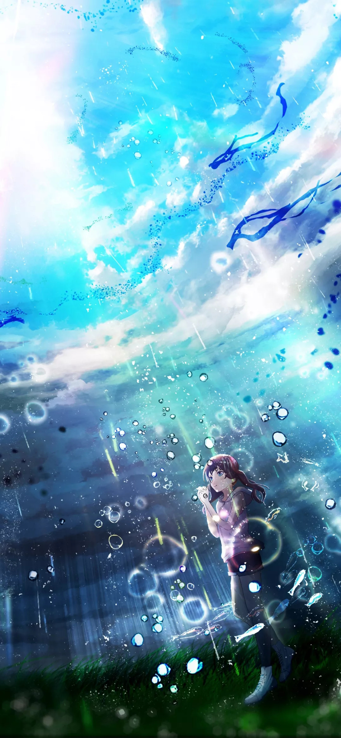 [2436×1125]日漫 天气之子 天野阳菜 二次元 苹果手机动漫壁纸图片