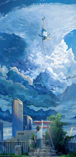 [2436x1125]日漫 天气之子 天野阳菜 森岛帆高 二次元 苹果手机动漫壁纸图片