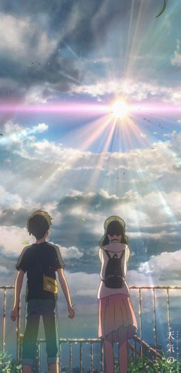 [2436x1125]日漫 天气之子 天野阳菜 森岛帆高 背影 苹果手机动漫壁纸图片