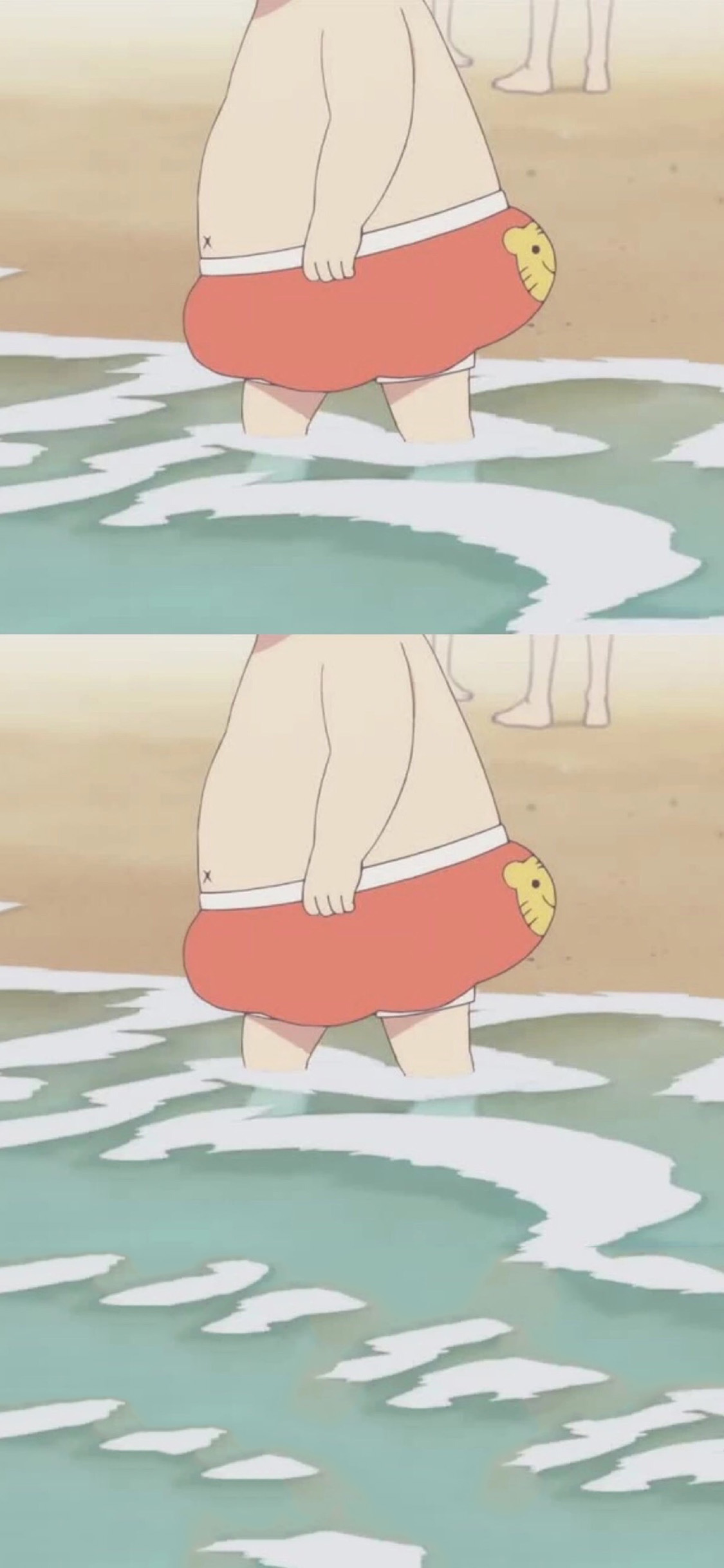 [2436×1125]日漫 学园奶爸 虎太郎 泳圈 可爱 苹果手机动漫壁纸图片