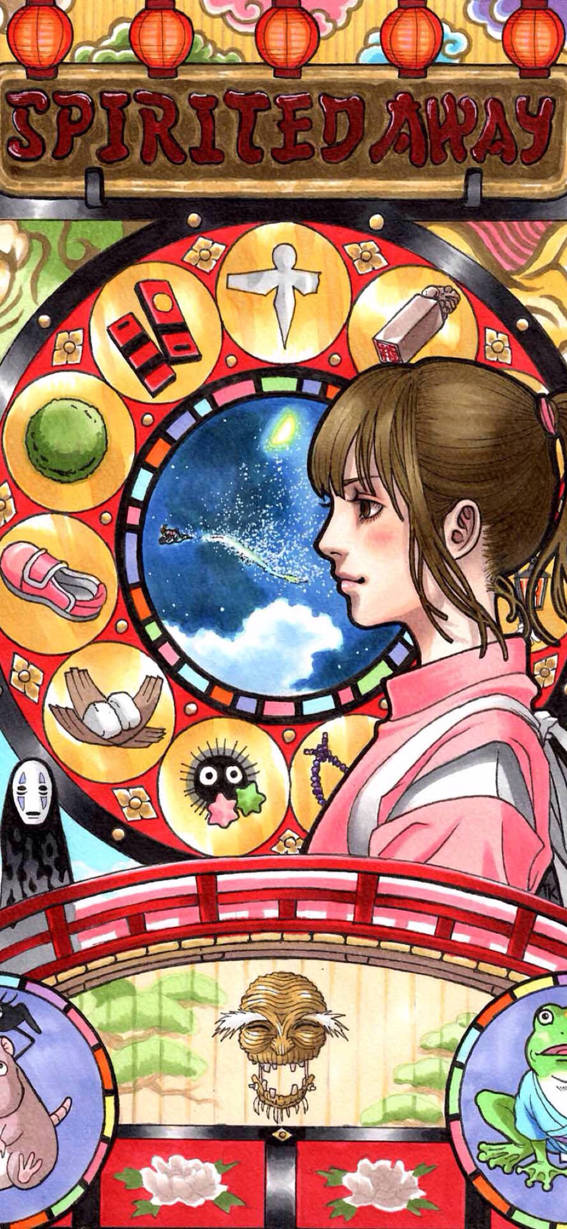 [2436×1125]日漫 宫崎骏作品 千与千寻 苹果手机动漫壁纸图片