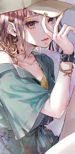 [2436x1125]日漫 少女 二次元 元气 苹果手机动漫壁纸图片