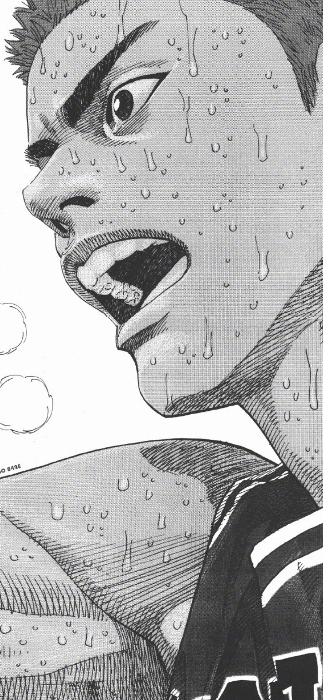 [2436×1125]日漫 少年 篮球 黑白 苹果手机动漫壁纸图片