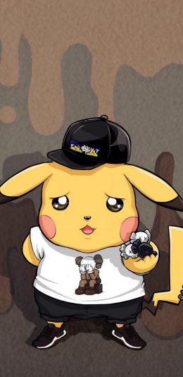 [2436x1125]日漫 数码宝贝 皮卡丘 潮牌 苹果手机动漫壁纸图片