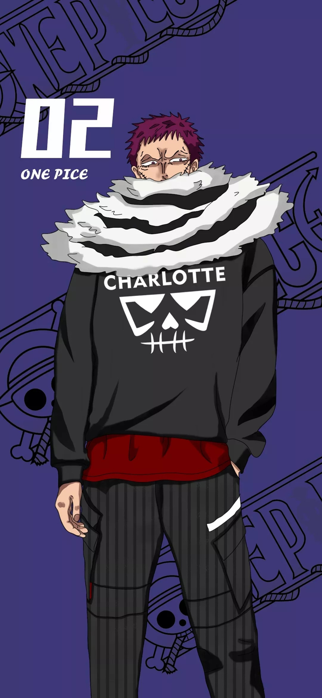 [2436×1125]日漫 海贼王 夏洛特·卡塔库栗 one pice 苹果手机动漫壁纸图片